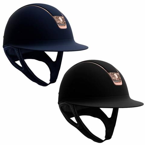 Casque MissShield Shadowmatt avec blason Crystal Fabric Rose Gold