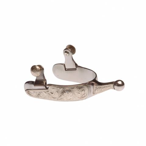 Eperons Western à bille en inox décoré