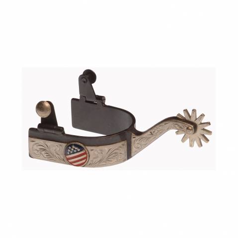 Eperons Western avec drapeau USA
