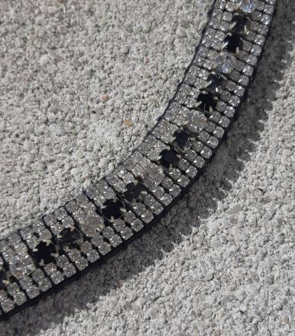 Frontal strass - noir, gris et blanc - Equine Concept