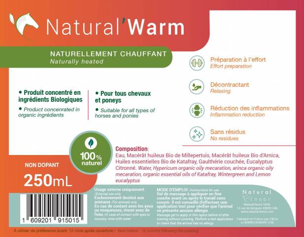 Crème chauffante Natural'Warm - Natural'Innov
