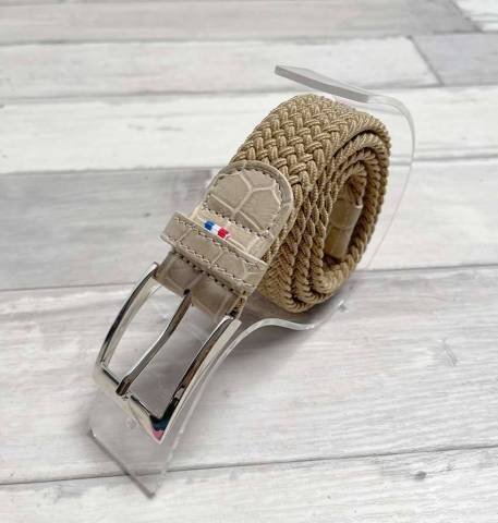 Ceinture Grand Prix Taupe/Beige - Melca Paris