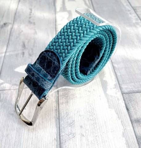 Ceinture Grand Prix Bleu/Bleu pétrole - Melca Paris