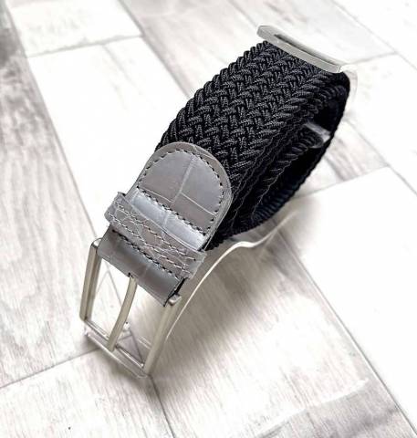 Ceinture Grand Prix Noir/Gris - Melca Paris