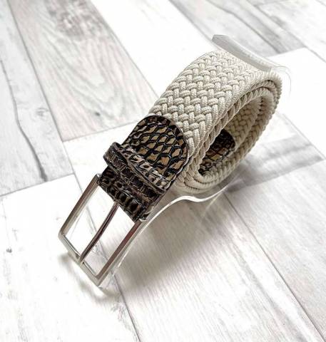 Ceinture Grand Prix Crème/Choco marbré - Melca Paris