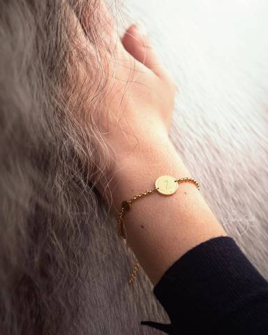Bracelet avec médaille personnalisée - Ponytail & Co