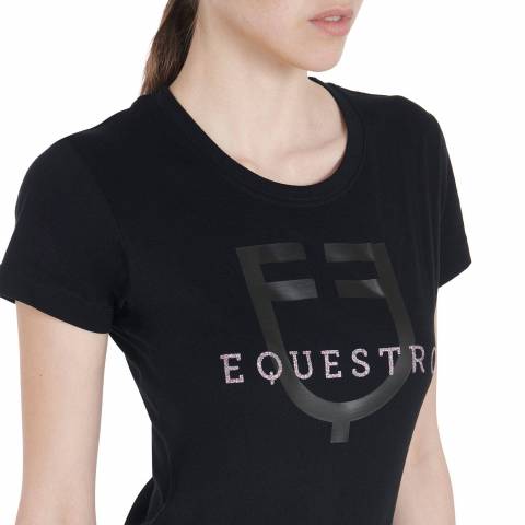 T-shirt ajusté avec logo à paillettes - Equestro