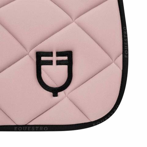 Tapis de selle logo cameo rose/noir - EQUESTRO