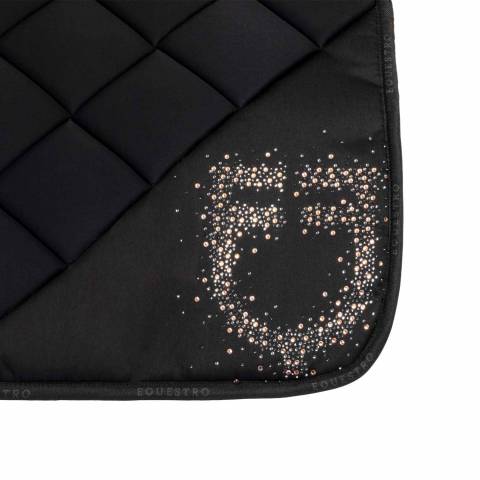 Tapis de selle logo strass noir - EQUESTRO
