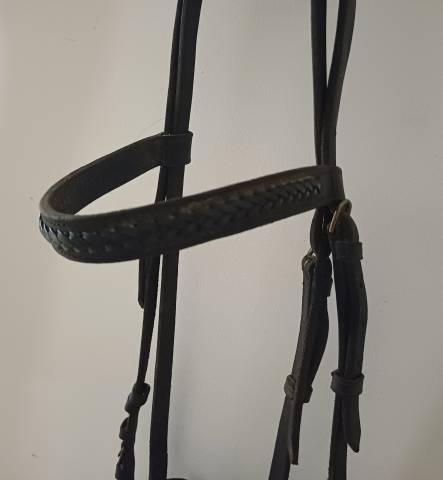 filet/bridon cheval noir tressé FS