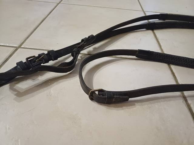 filet/bridon cheval noir tressé FS