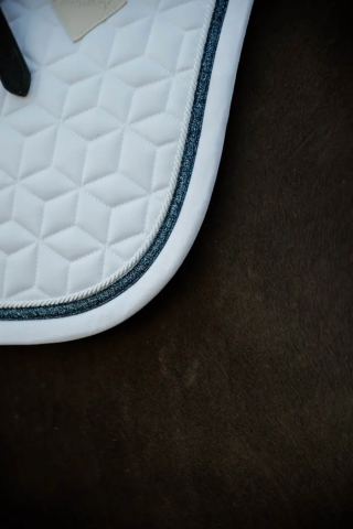 Tapis de selle Glitter Rope Blanc/Marine- Kentucky