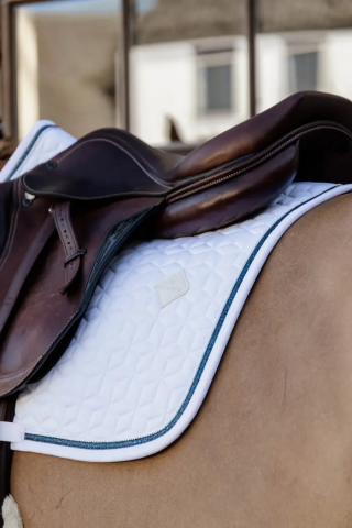 Tapis de selle Glitter Rope Blanc/Marine- Kentucky