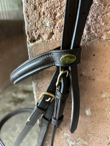 Bride dressage Eric Thomas Marron taille cheval