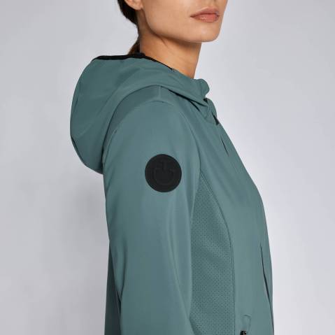 Veste softshell &agrave; capuche bleu p&eacute;trole - CAVALLERIA TOSCANA