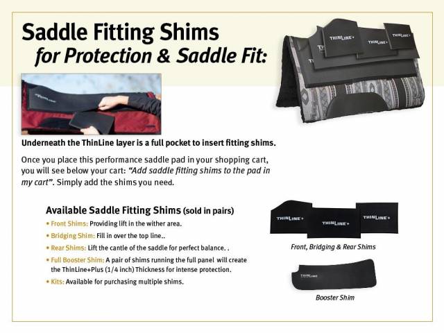 ThinLine Tapis de selle Western, doublure en feutre noir