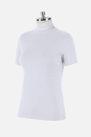 Polo concours dame MC Jersey - Animo - Blanc
