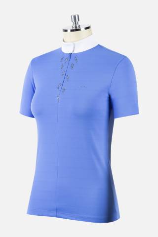 Polo concours dame MC Jersey - Animo - Bleu ciel