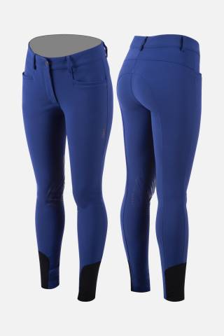 Pantalon d'équitation Narami bleu grip genoux - Animo - femme