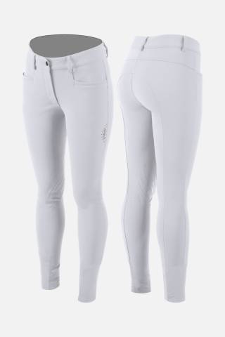 Pantalon d'équitation Narami grip genoux Blanc - Animo - Femme