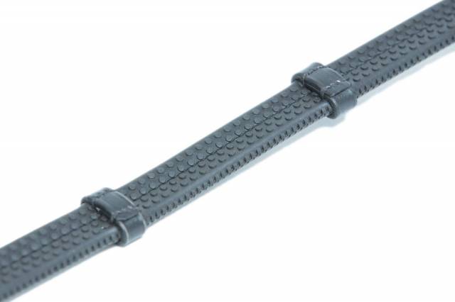 Rênes en caoutchouc souple avec boucles en cuir - hfi - anti-dérapantes