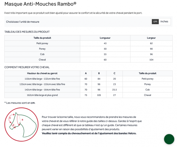 Masque anti-insectes Rambo flymask plus - Horseware - protection optimale