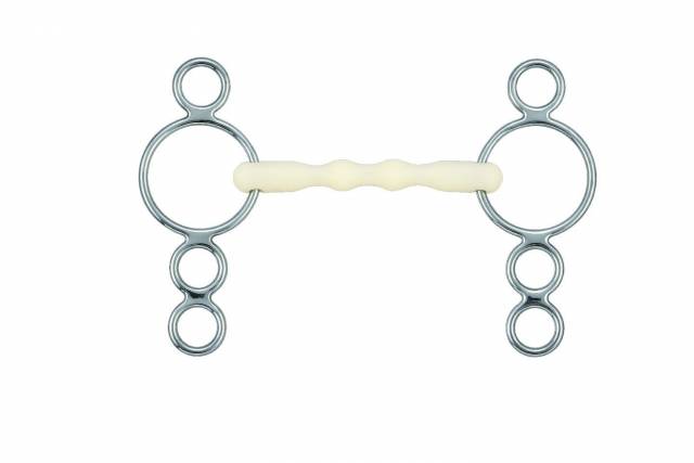 Mors droit 4 anneaux mullen - Happy Mouth - acier inoxydable
