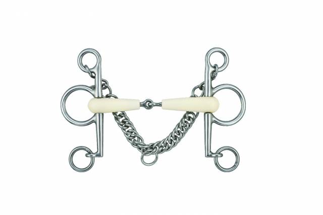 Mors pelham long cheeks simple brisure - Happy Mouth - inox et résine