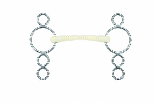 Mors droit ribbed 4 anneaux - Happy Mouth