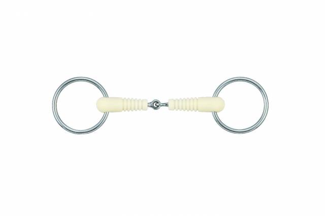 Mors à anneaux loose ring simple brisure ribbé - Happy Mouth