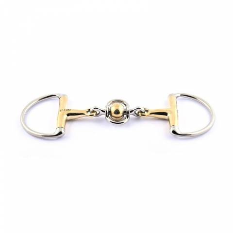 Mors à olives double brisure inox et boule en german silver - Jump in