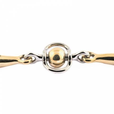 Mors à olives double brisure inox et boule en german silver - Jump in