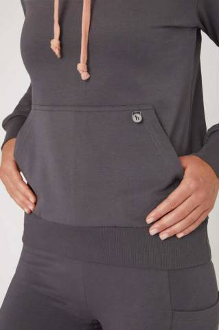 Hoodie jade rose et gris Horze