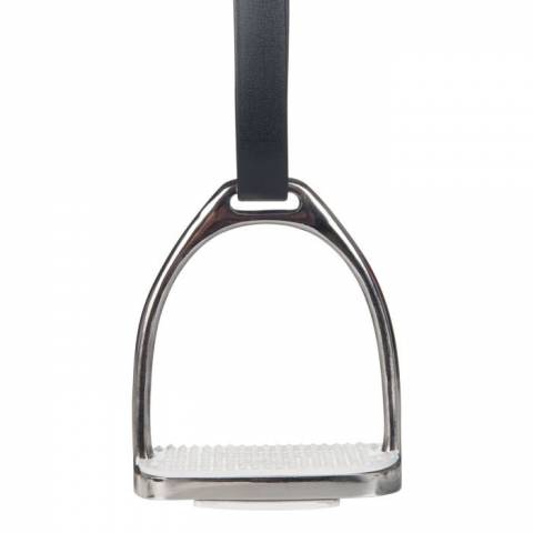 Etrier inox 12cm adulte - HKM - inox avec plancher blanc