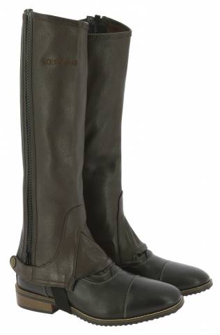 Mini chaps en cuir galbées - equithème - cuir de vachette