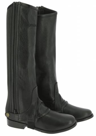 Mini chaps en cuir galbées - equithème - cuir de vachette