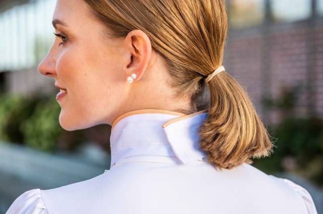 Lavallière satinée abby rosegold - hkm - strass