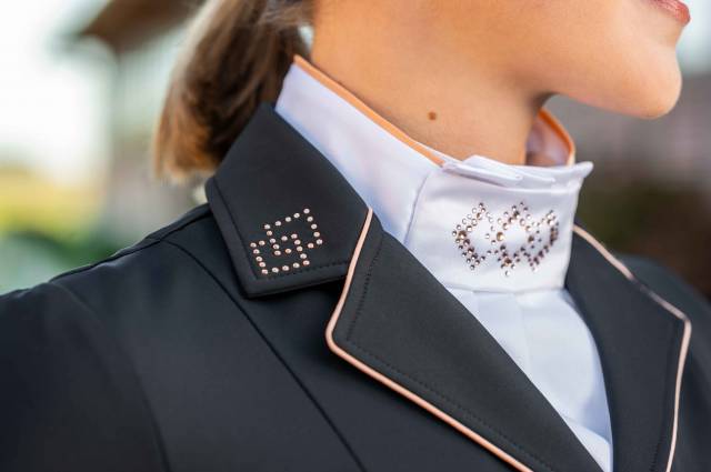 Lavallière satinée abby rosegold - hkm - strass