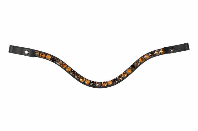 Frontal anatomique avec strass - HKM - cuir de qualité