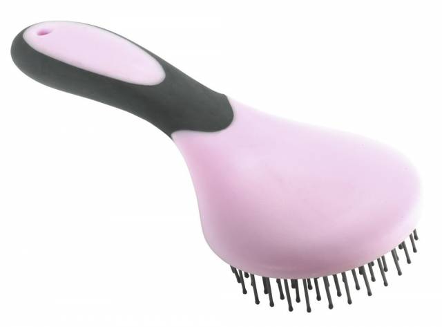 Brosse &agrave; crins Hippo-tonic - large t&ecirc;te ronde, picots souples