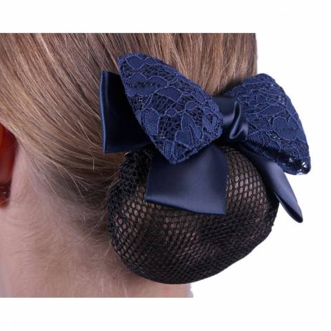 R&eacute;sille chouchou noeud dentelle - QHP - accessoire &eacute;l&eacute;gant