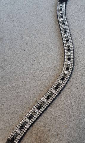 Frontal strass - noir, gris et blanc
