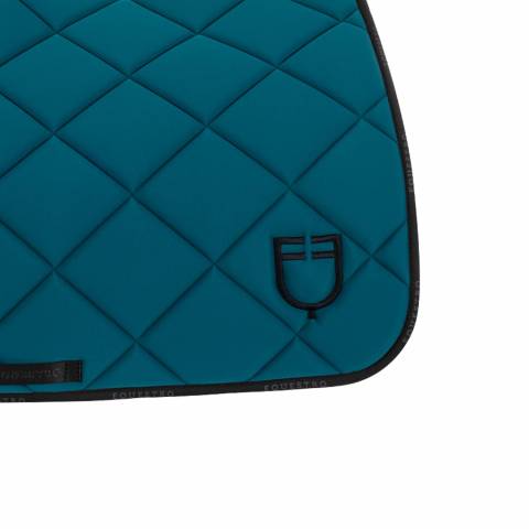 Tapis de selle technique logo bleu pétrole/noir- EQUESTRO