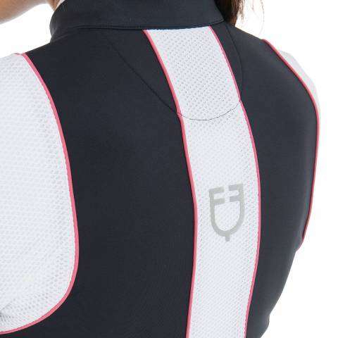 Veste technique avec inserts perforés marine/fuchsia - EQUESTRO