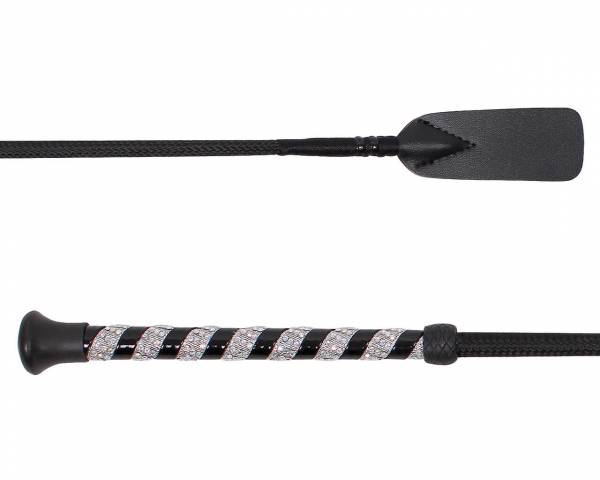 Cravache  jumping whip crystal black QHP