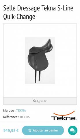 Selle Dressage Tekna S-Line Quik-Change