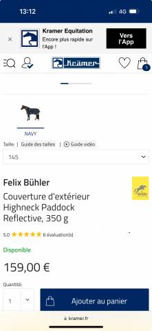 Couverture highneck paddock Réflective 