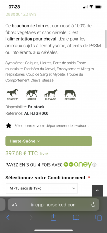 Bouchon de foins cheval senior vital fibres