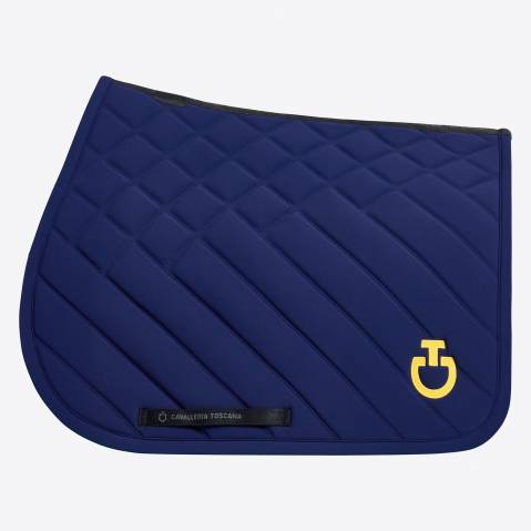 Tapis de selle diamond et lines bleu marine - Cavalleria toscana - respirant