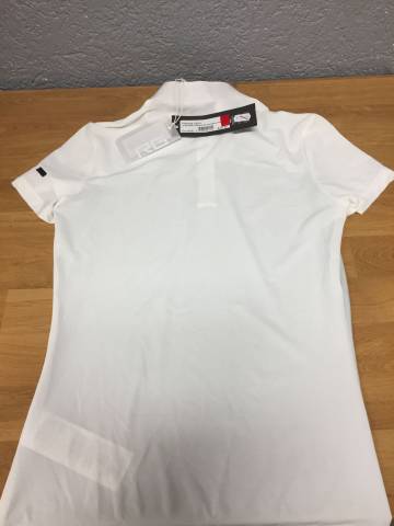 RG - Polo De Compétition Jersey/Mesh Zip Femme Blanc